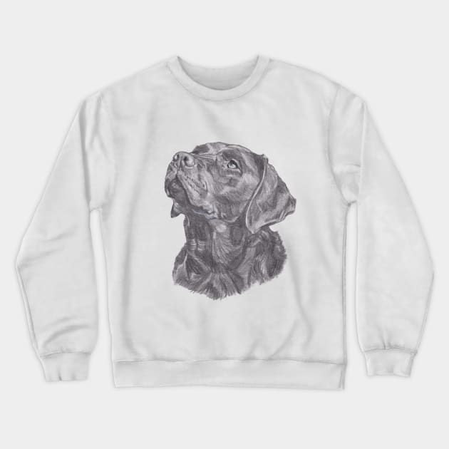 Classic Labrador Retriever Dog Profile Drawing Crewneck Sweatshirt by lalanny